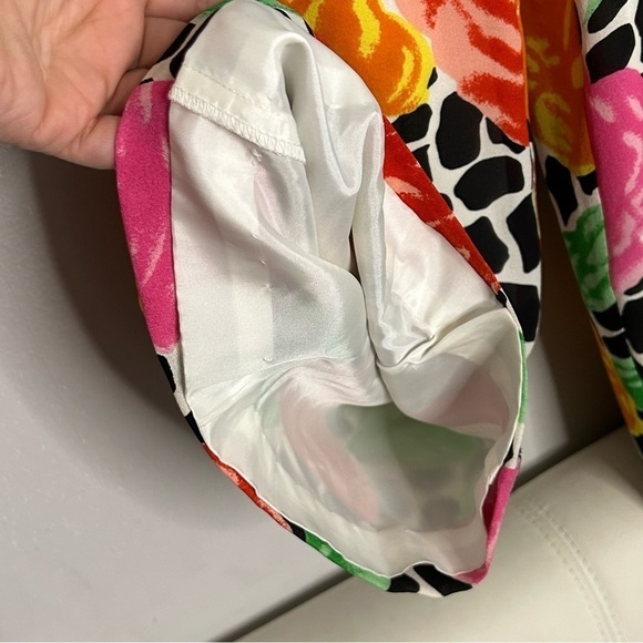 Vintage Bloomingdale’s Silk 3 piece relaxed wide leg floral animal print set - Picture 7 of 16